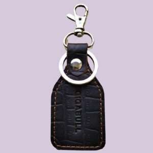GIGABULL Black Genuine Leather Keychain