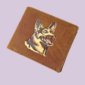Brown RFID 3D Print Leather Wallet
