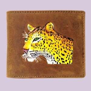Vintage Brown RFID 3D Print Leather Wallet